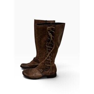 Womens Born Boots Estelle Brown Side Lace Harness Sz 8 EU 39 D040092